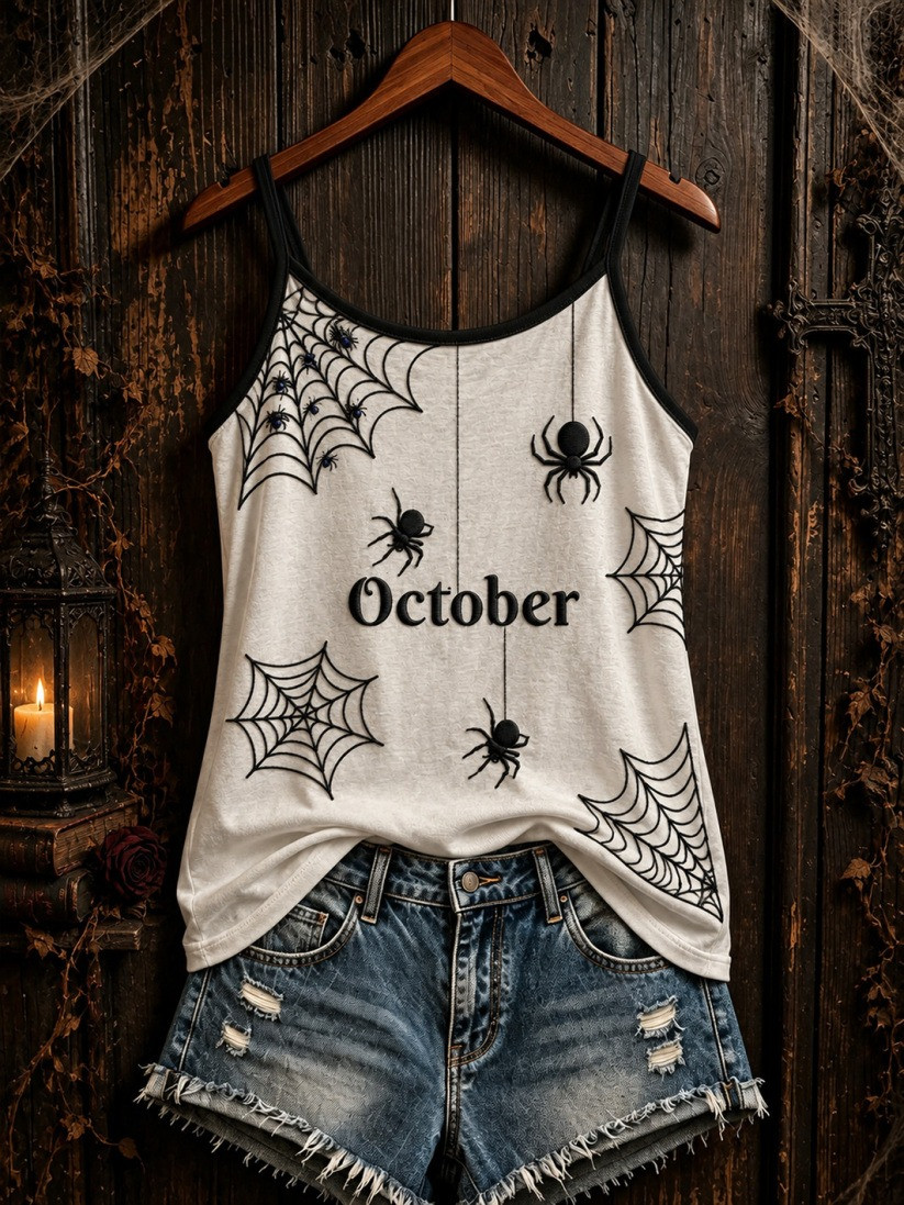 October Spooky Season Tank Top Halloween Horror Nights Merchandise Gifts - GWH