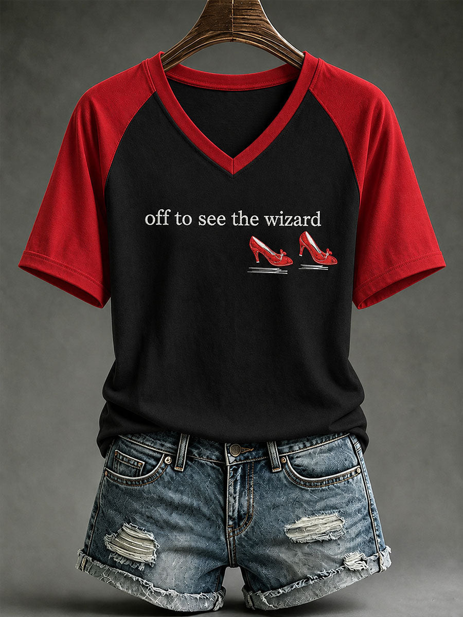 Off To See The Wizard Halloween V-Neck Shirt Ladies Halloween Costumes Gift For Sister - Gwh