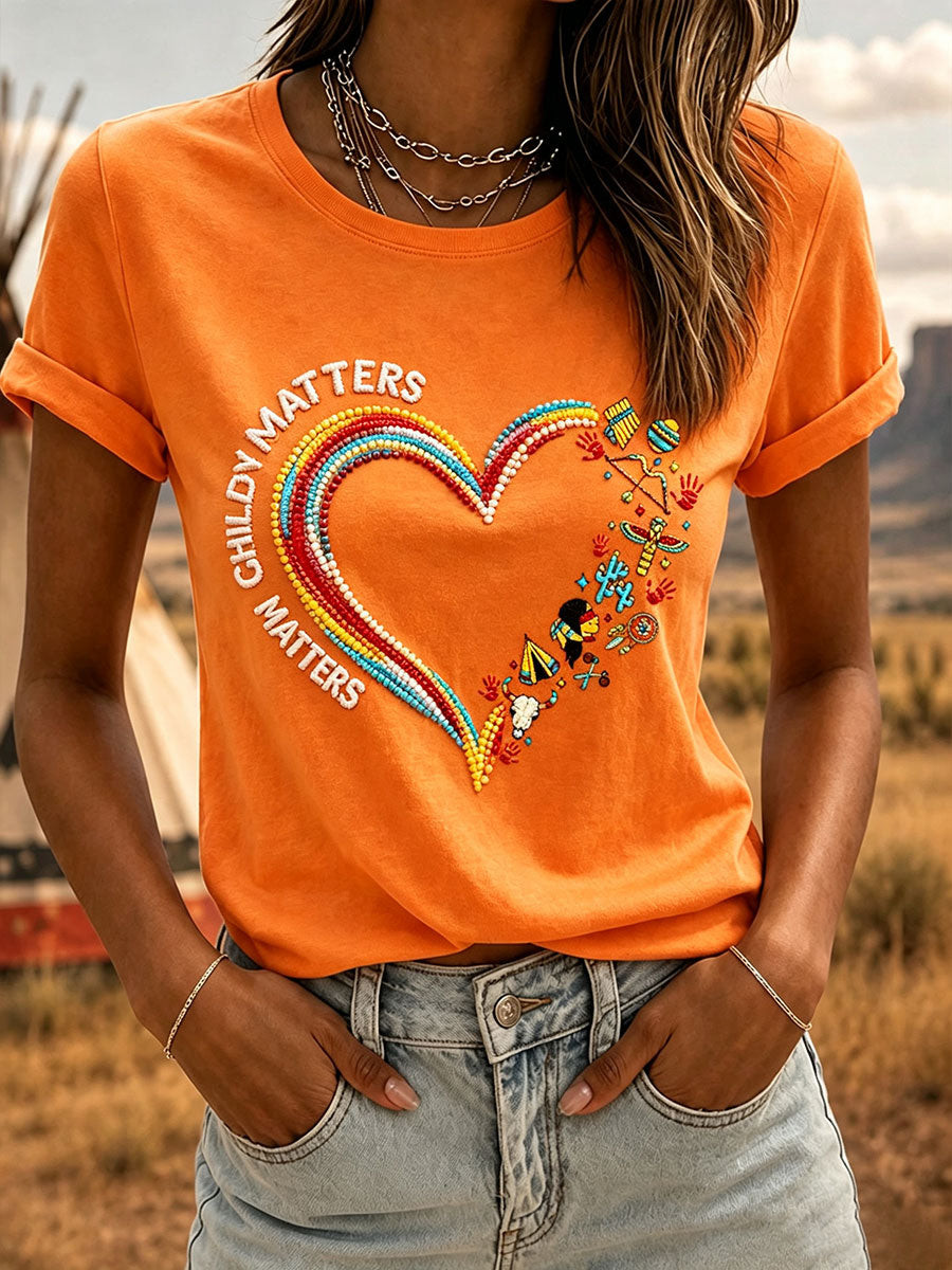 Orange Shirt Day Merch T-Shirt Children Matters Clothes Gift For Mother - GWH