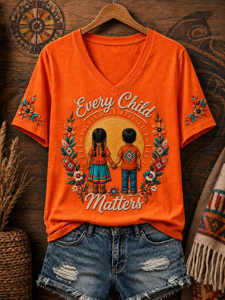 Orange Shirt Day Merch Turtle V-Neck T-Shirt Canada Day Shirt Gift For Mother - GWH