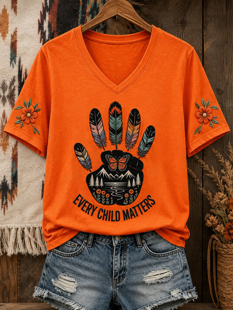 Orange Shirt Day Merch Turtle V-Neck T-Shirt Canada Day T-Shirt Gift For Women - GWH