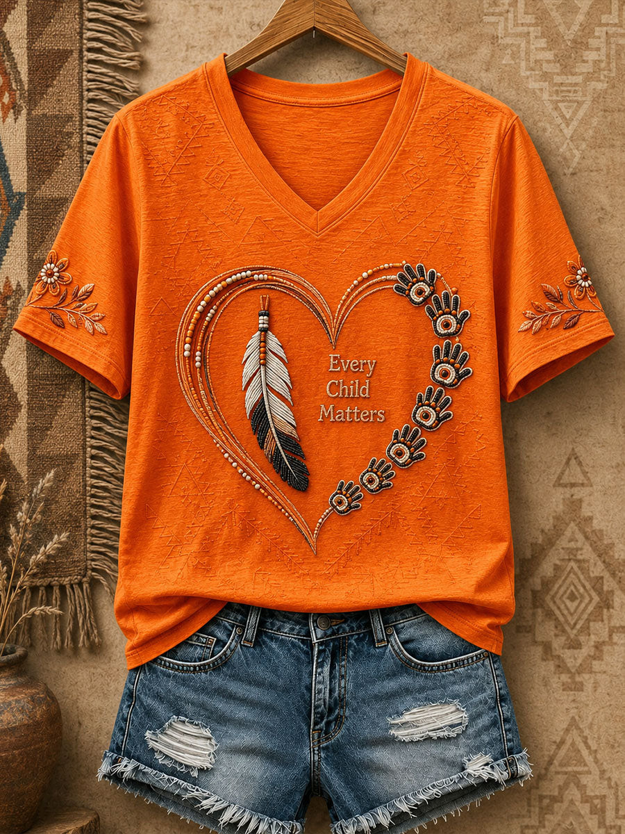 Orange Shirt Day Merch Turtle V-Neck T-Shirt Every Child Matters Clothes Gift For Her - GWH