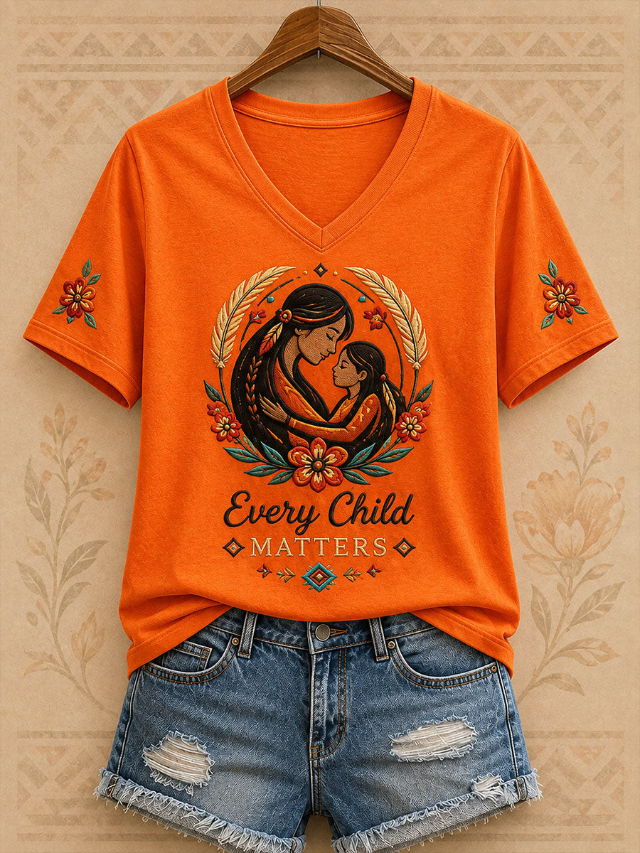 Orange Shirt Day Merch Turtle V-Neck T-Shirt Indigenous Shirt Indigenous Awareness Gift - GWH