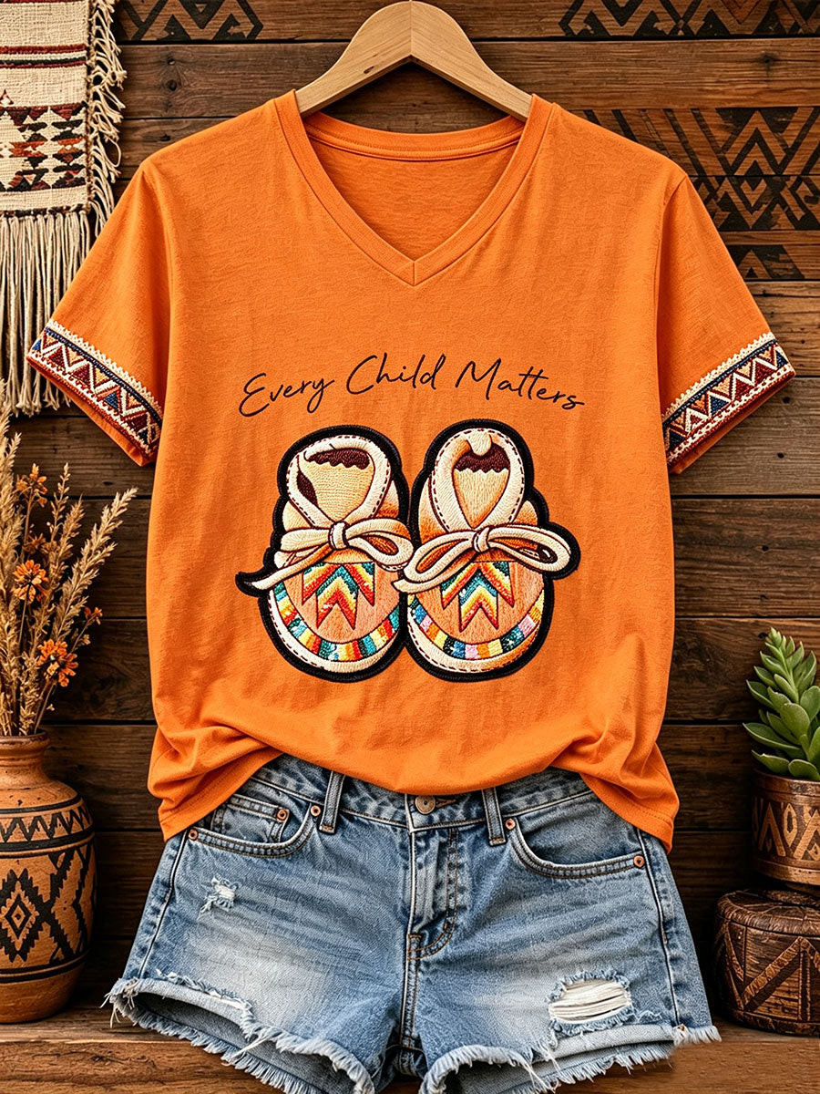 Orange Shirt Day Merch V-Neck T-Shirt Children Matters Apparel Gift Ideas For Mother - GWH