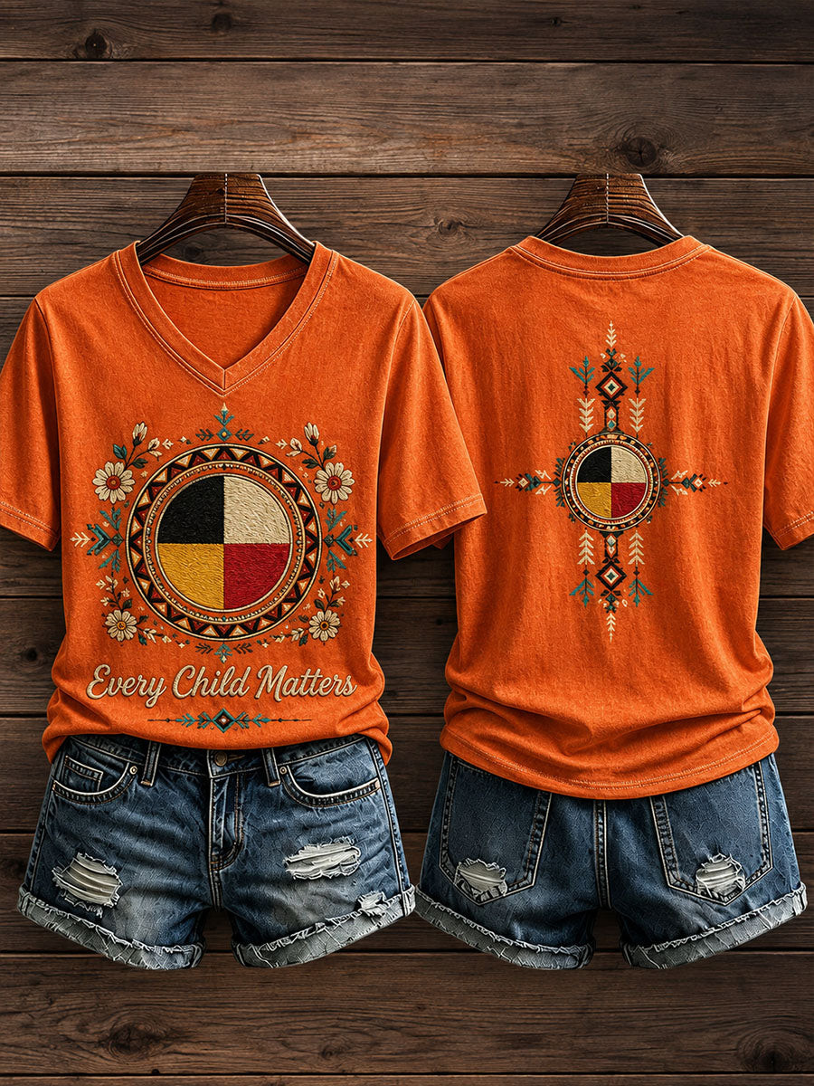 Orange Shirt Day Merch V-Neck T-Shirt Children Matters Outfit Birthday Gift For Wife - GWH