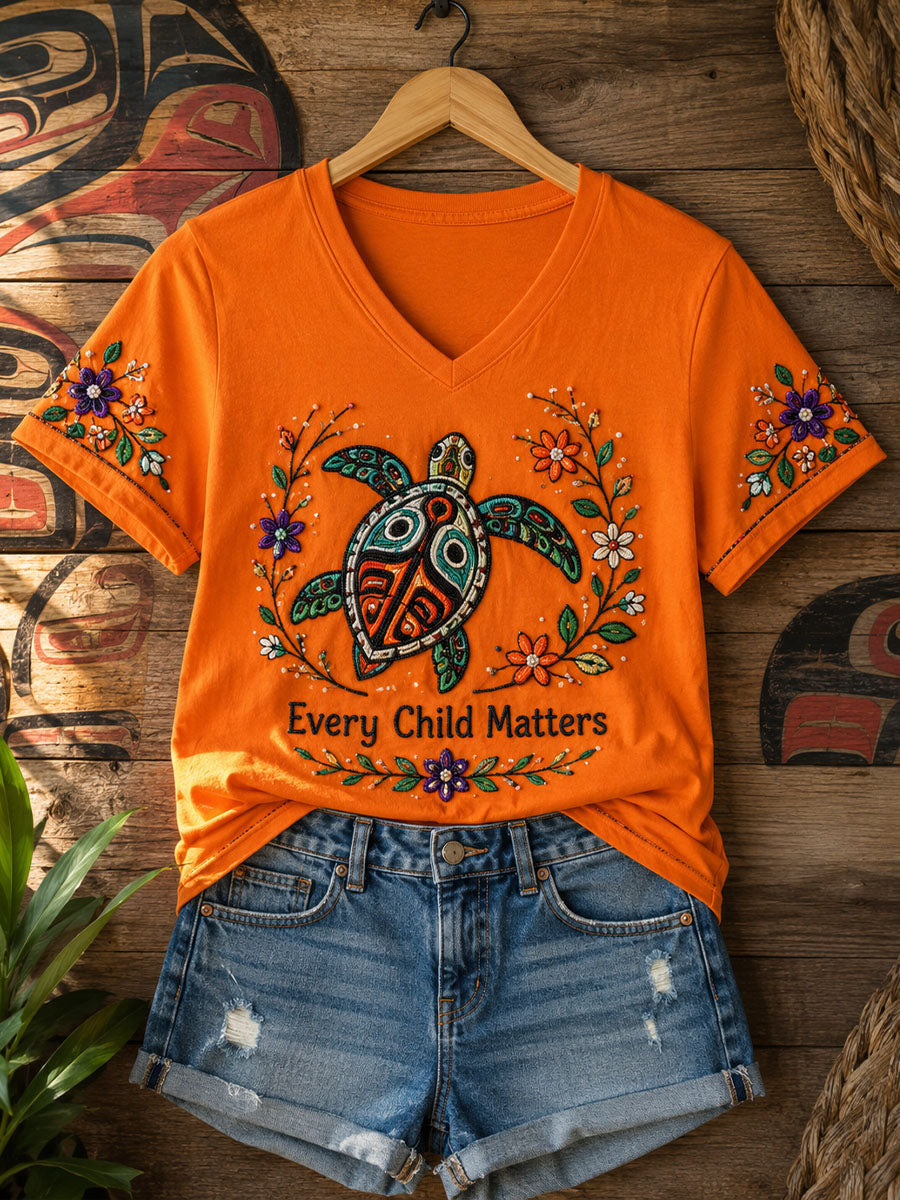 Orange Shirt Day Merch V-Neck T-Shirt Children Matters Outfit Gifts For Your Wife - GWH