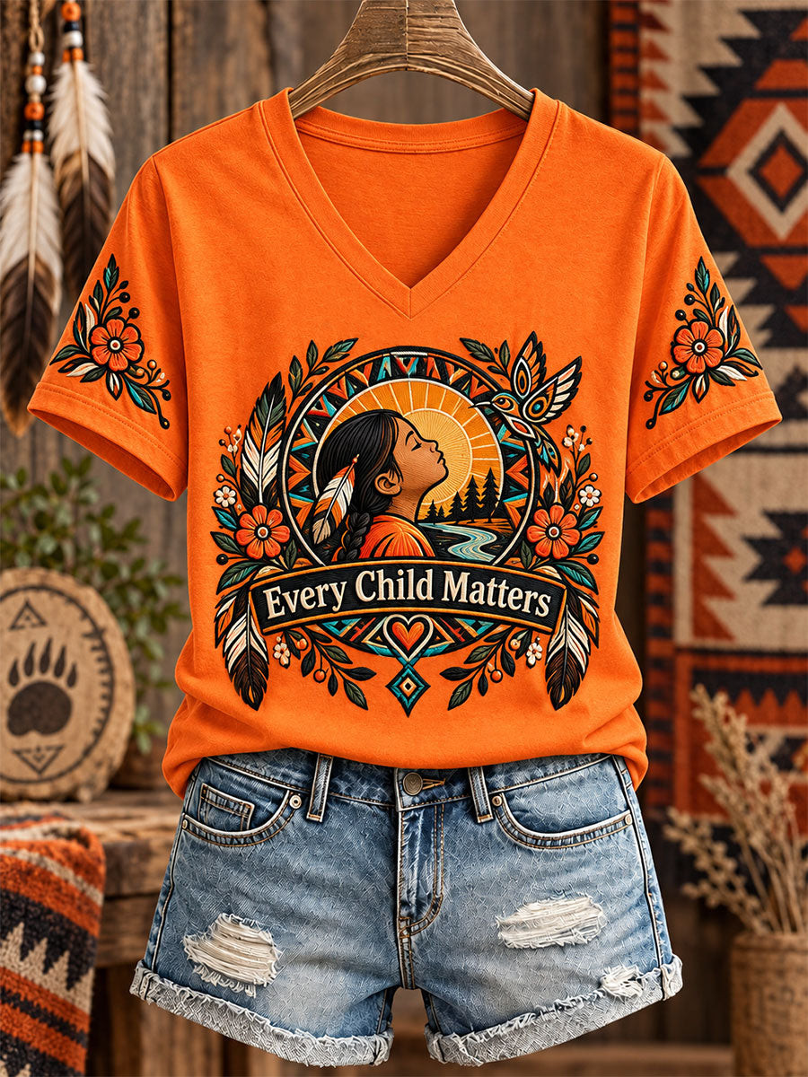 Orange Shirt Day Merch V-Neck T-Shirt September 30 Apparel Gift For Sister - GWH