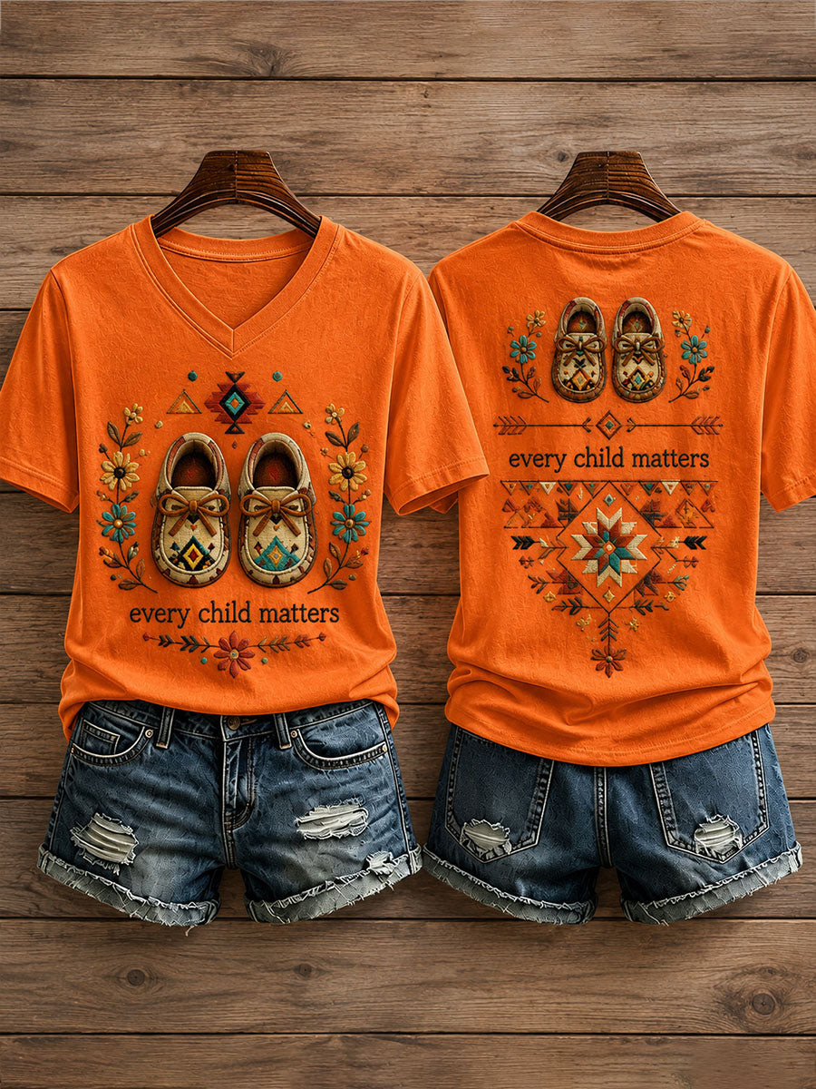 Orange Shirt Day Merch V-Neck T-Shirt September 30 Clothing Gift - GWH