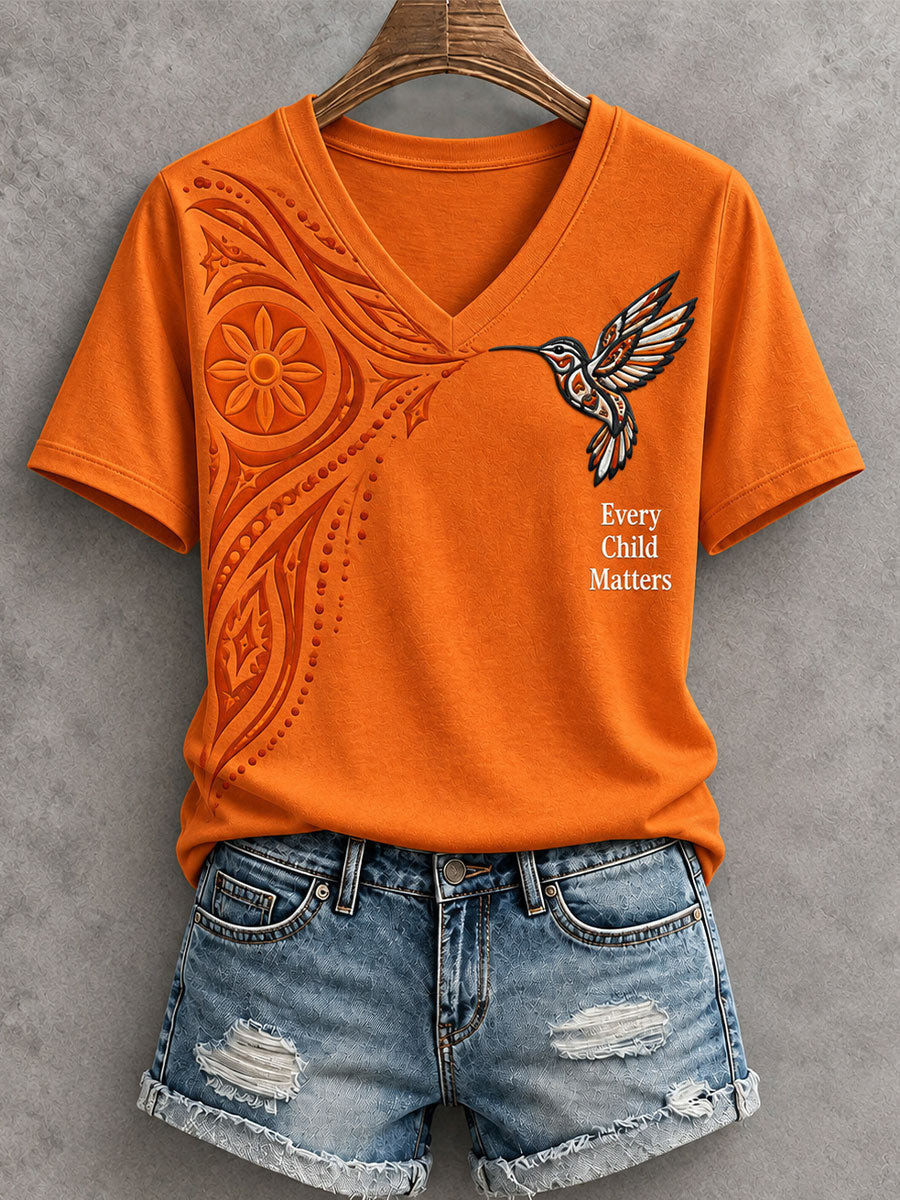 Orange Shirt Day Merch V-Neck T-Shirt September 30 Clothing Gift For Her - GWH