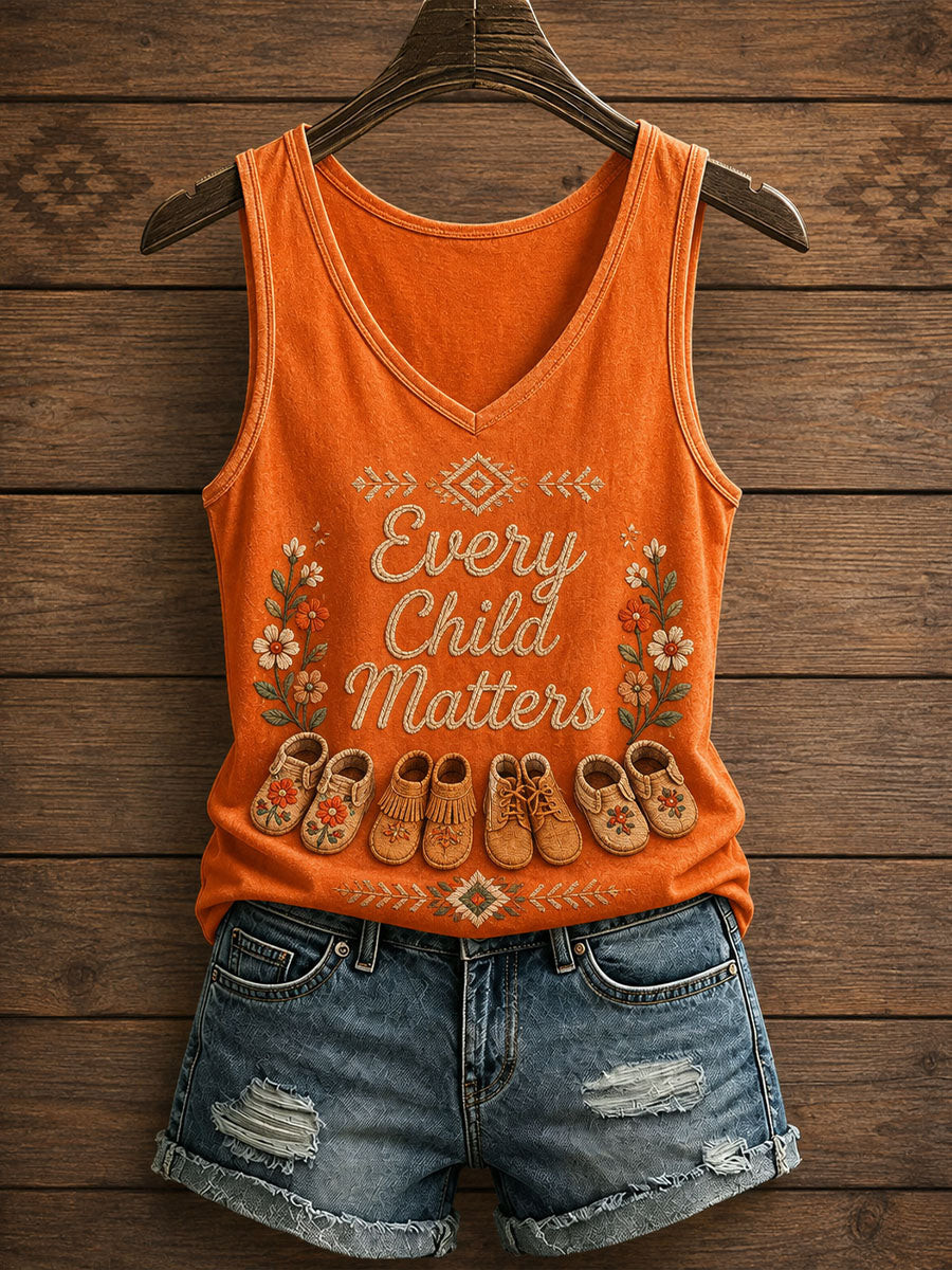 Orange Shirt Day Merch V-Neck Tank Top September 30 Apparel Gift For Women - GWH