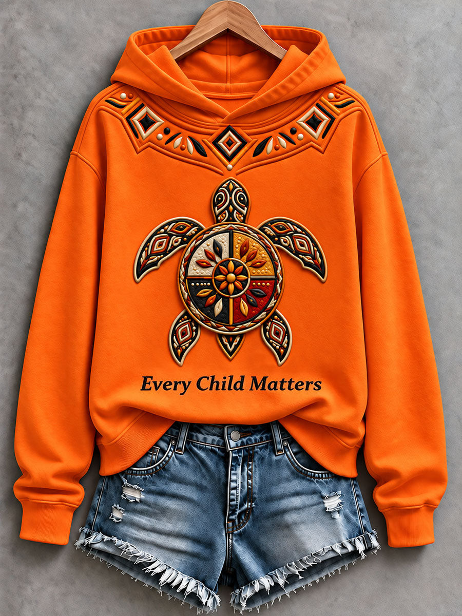 Orange Shirt Day Turtle Hoodie Every Child Matters Merch Support Gift - GWH