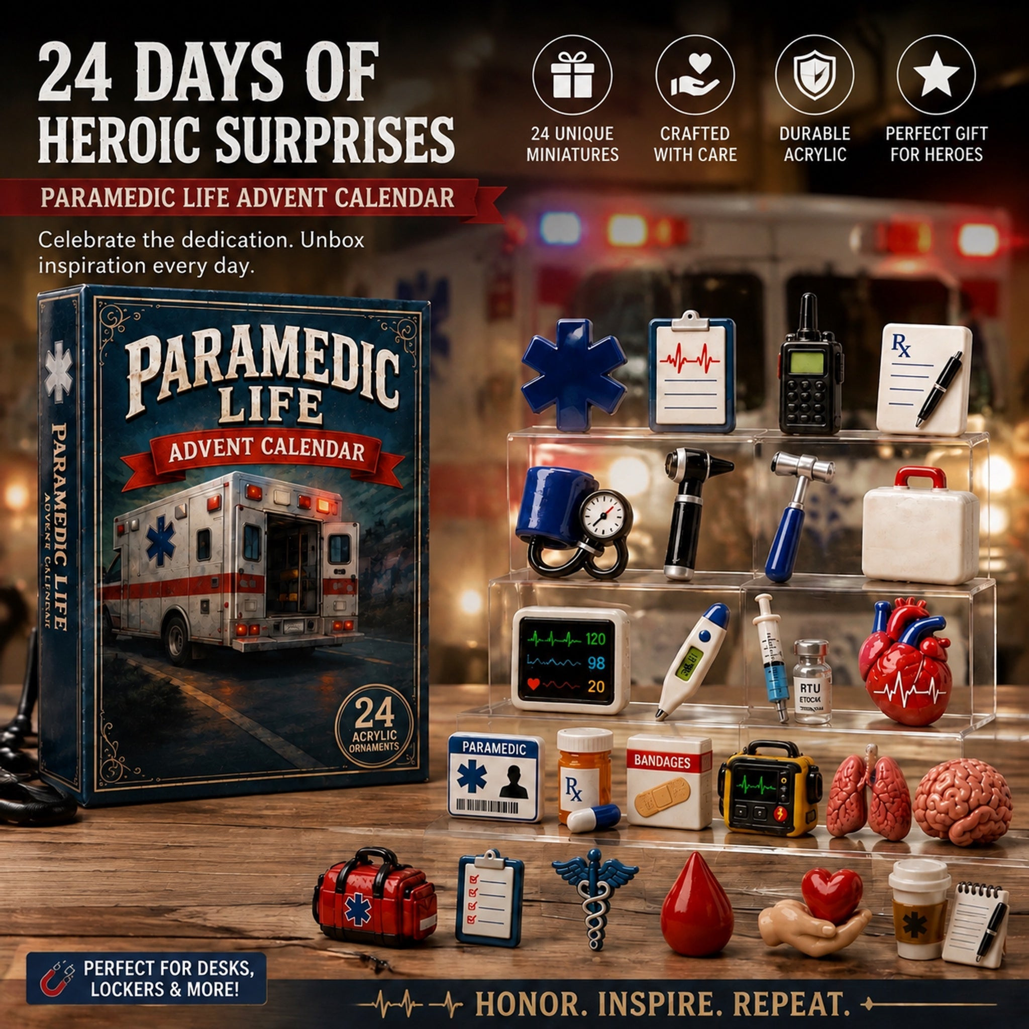 Paramedic Life Advent Calendar 2026 24 Day Christmas Countdown Gift For Doctor Lover - GWH