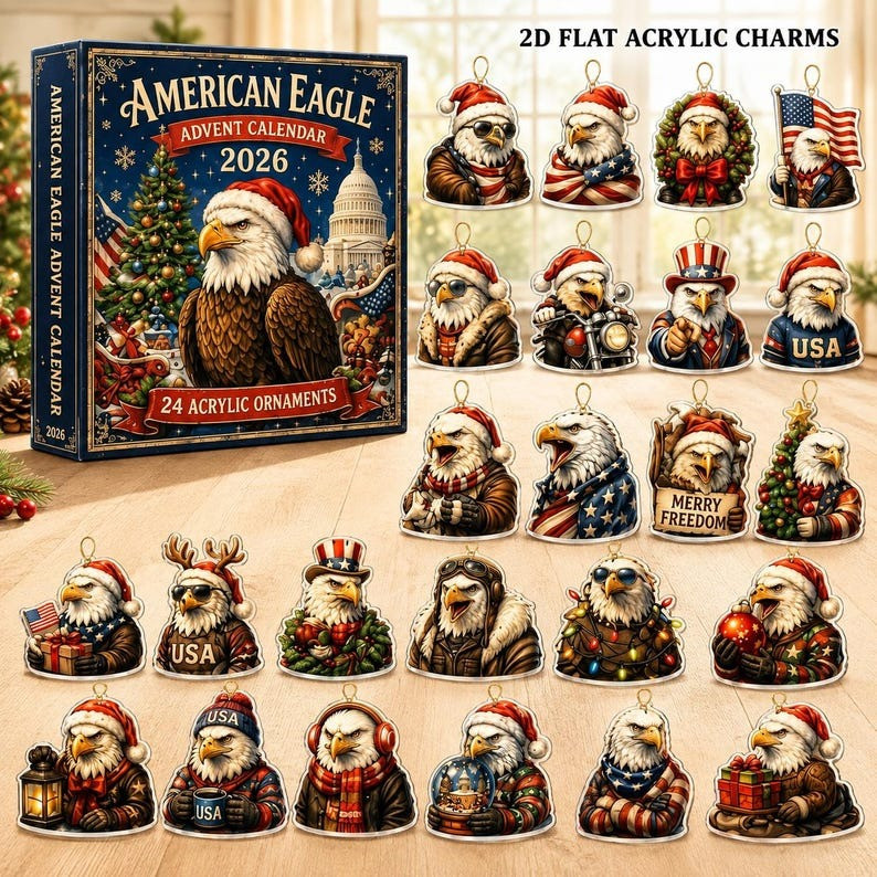 Personalized American Eagle Advent Calendar 24 Day Christmas Countdown Gift For Boyfriend - GWH