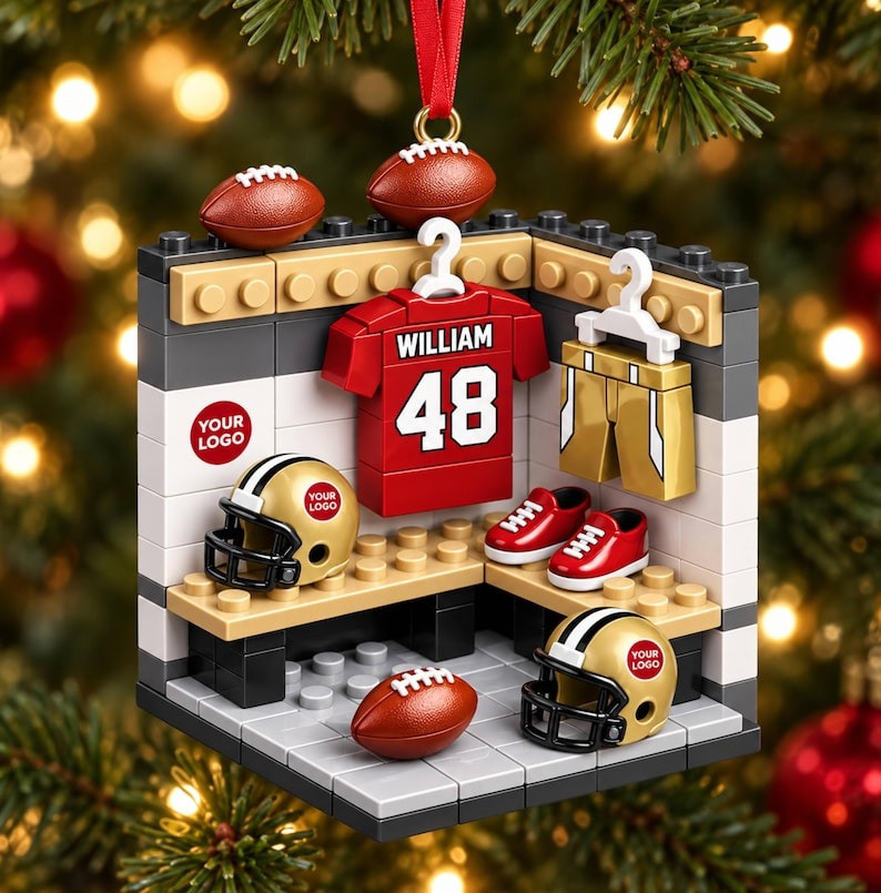Personalized Football Christmas Acrylic Sports Ornament Christmas Gift For Football Player - GWH