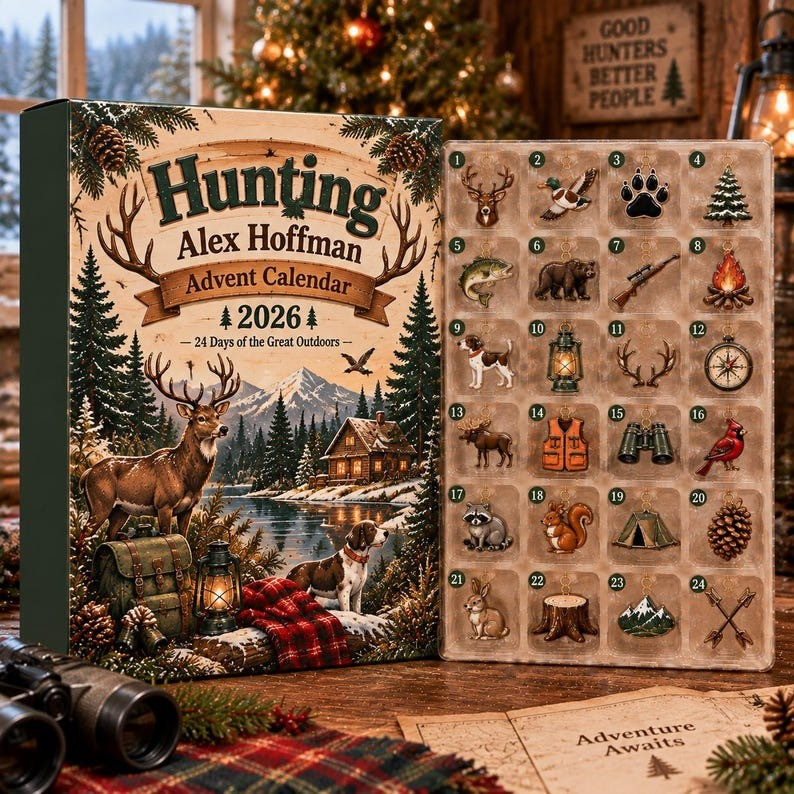 Personalized Hunting Great Outdoors Advent Calendar 2026 Christmas Gifts For Hunters - GWH