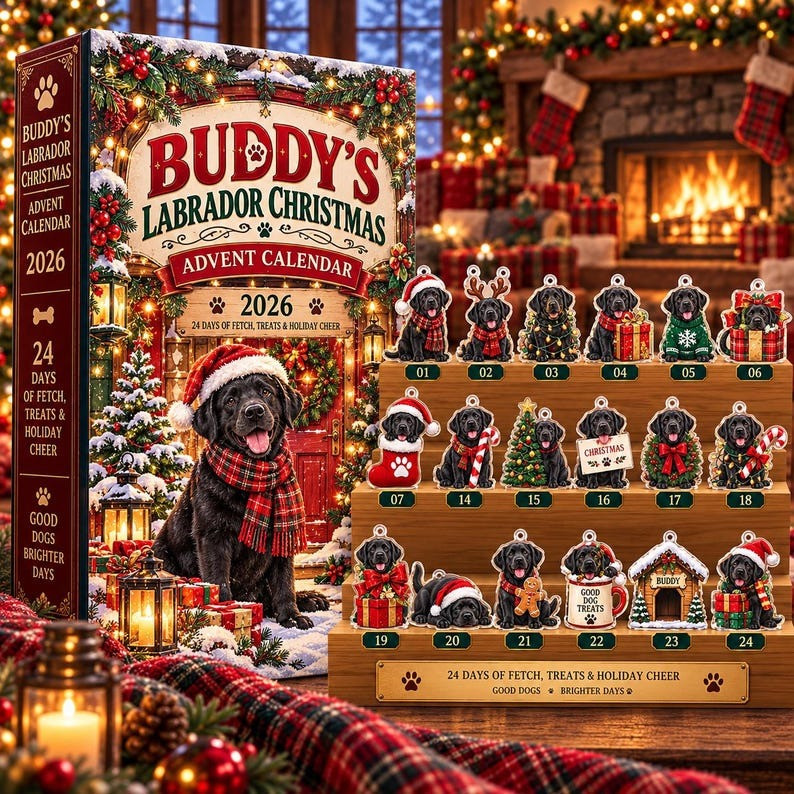 Personalized Labrador Christmas Advent Calendar 2026 Gifts For Dog Lovers - GWH