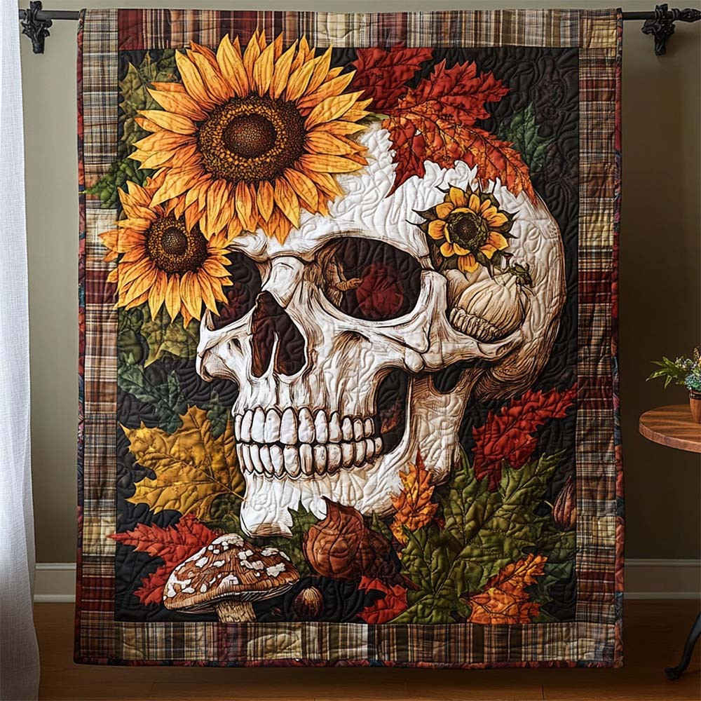 Petal Bones Quilted Blanket Halloween Home Decoration Gift For Women - GWH