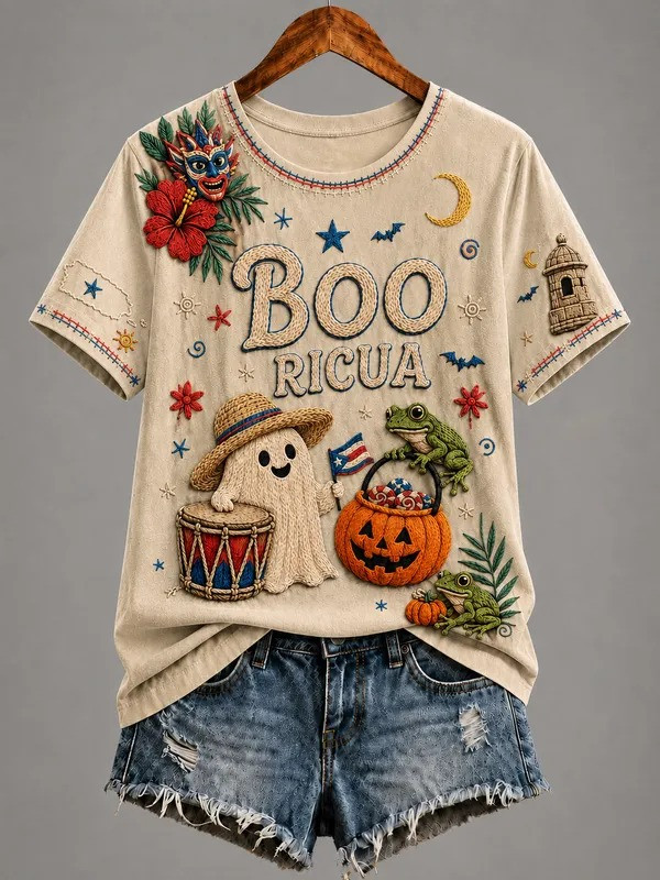 Puerto Rico Pride Halloween Merch Boo Ricua T-Shirt Cute Halloween Clothing Gifts For Son - GWH