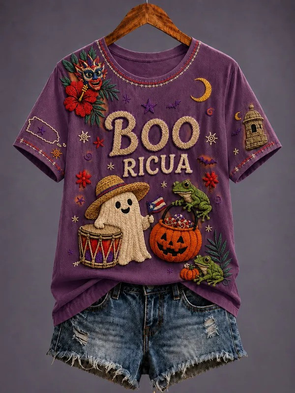 Puerto RicoPride Halloween Merch Boo Ricua T-Shirt Cute Halloween Clothing Gifts For Dad - GWH