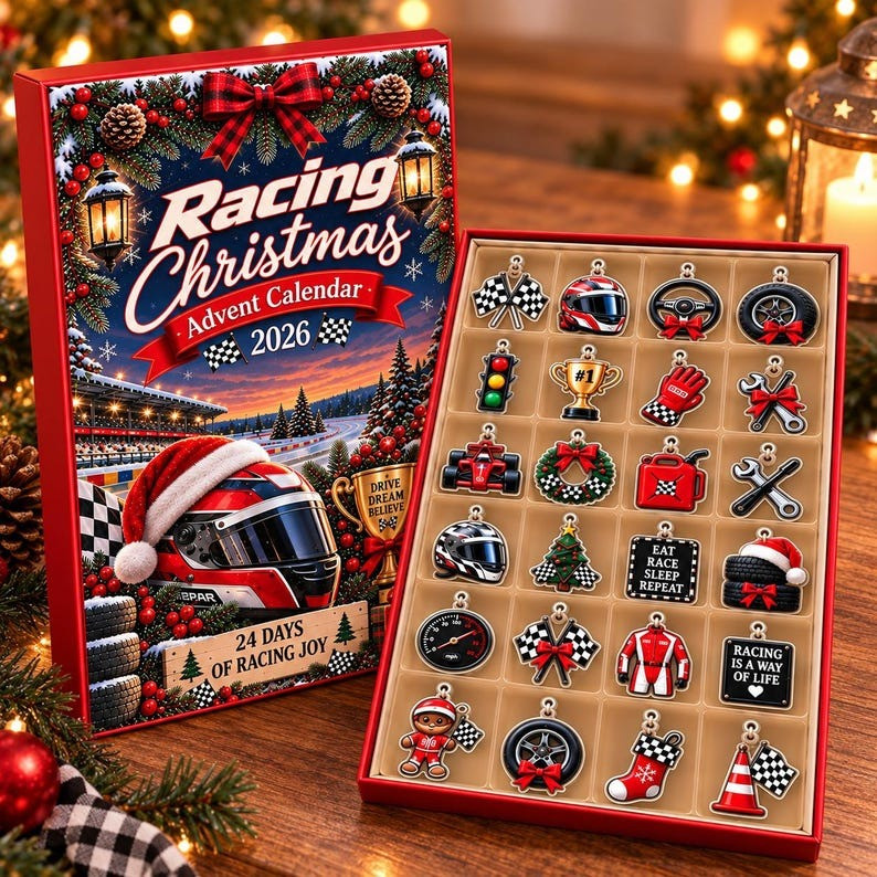 Racing Christmas Advent Calendar 2026 24 Days Christmas Countdown Gifts For Racing Fans - GWH