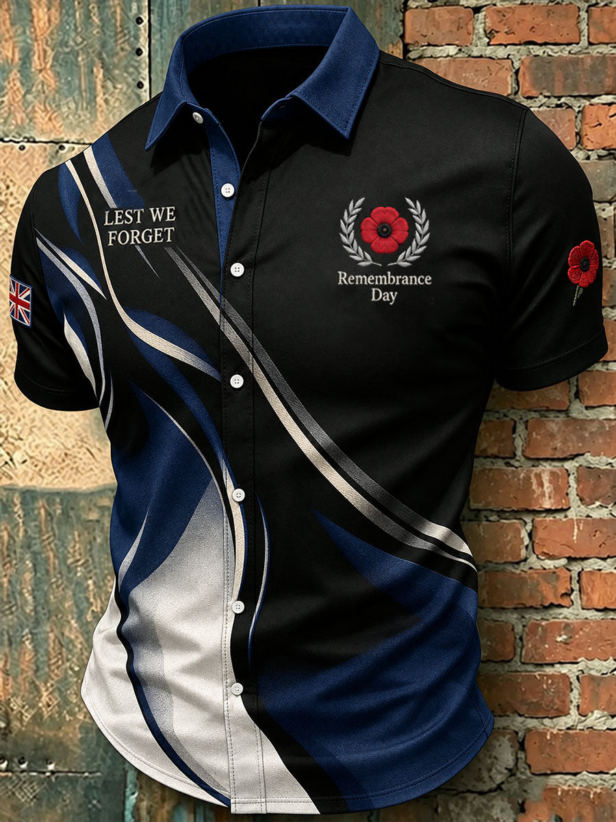 Remembrance Day Merch Lest We Forget Hawaiian Shirt British Veterans Clothing Gift For Son - GWH