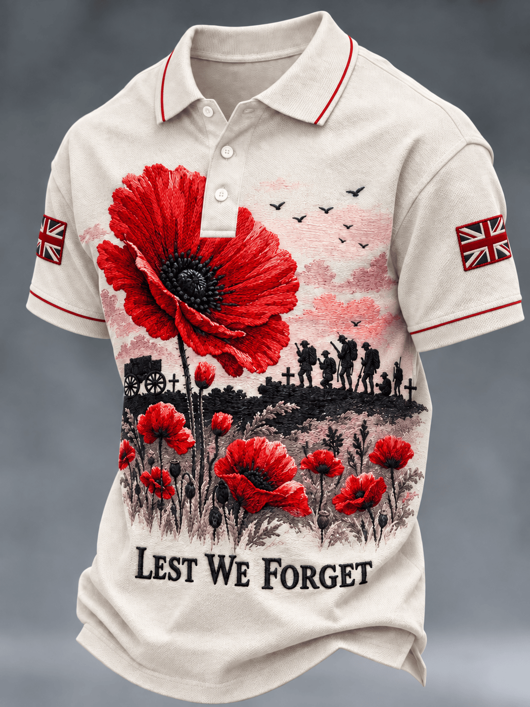 Remembrance Day Merch Lest We Forget Polo Shirt Why Do We Wear Poppies Gift For Husband - GWH
