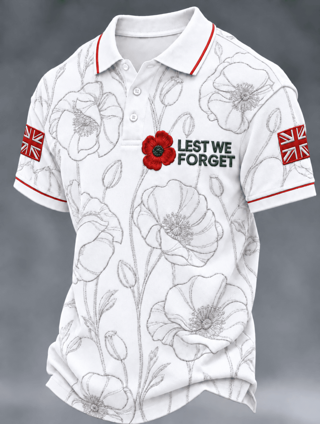 Remembrance Day Merch Lest We Forget Polo Shirt Why Do We Wear Poppies Gift For Son - GWH