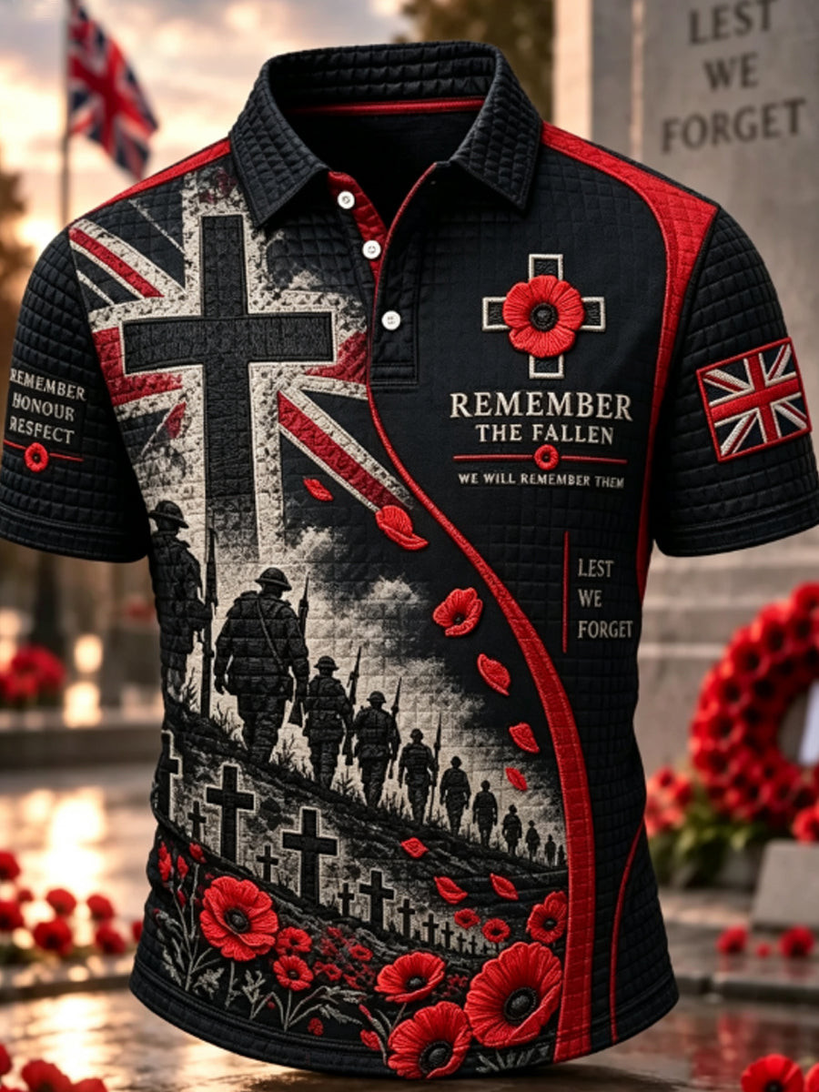 Remembrance Day Merch Remember The Fallen Polo Shirt Poppy Day Clothing Gift For Brother - GWH