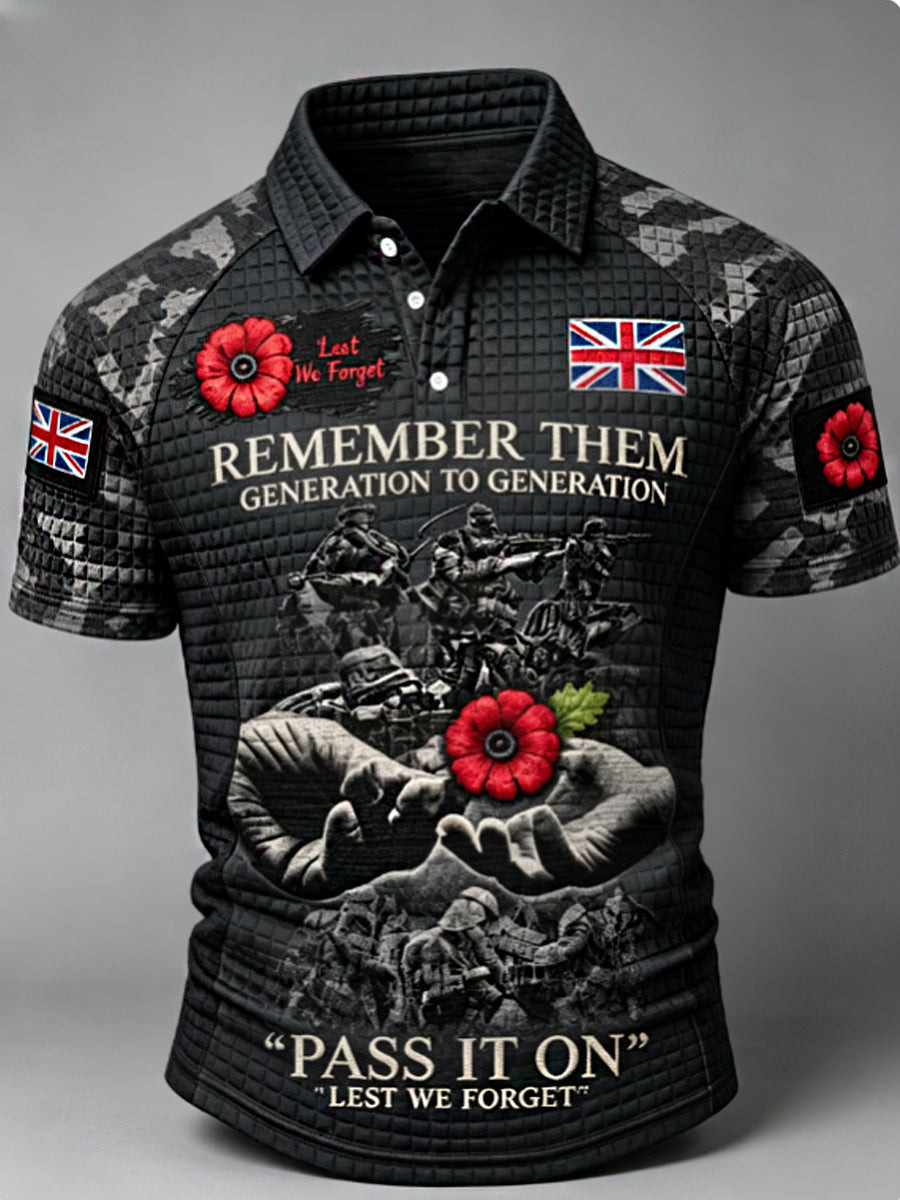 Remembrance Day Merch Remember Them Polo Shirt Army Remembrance Clothing Gift For Dad - GWH