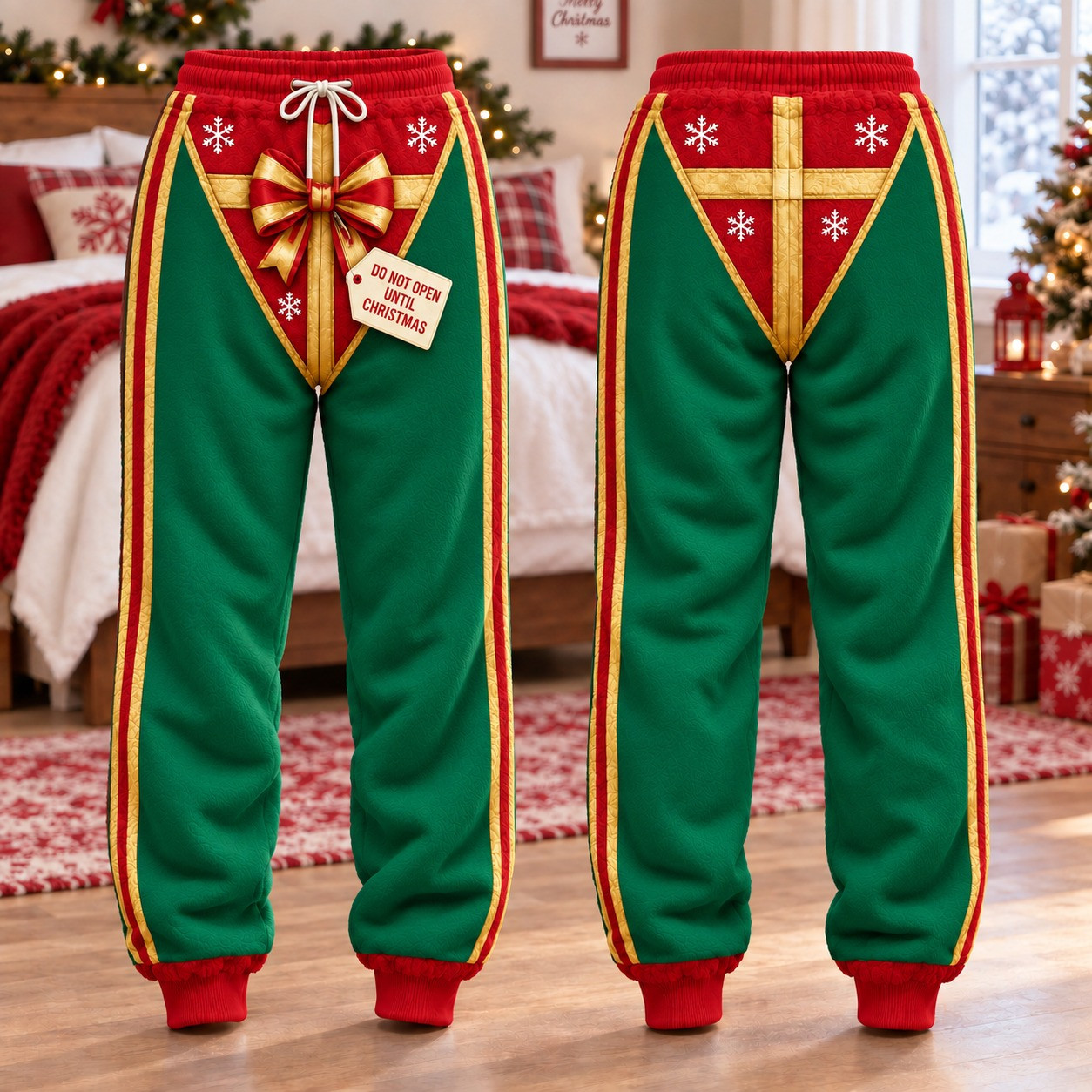 Santa's Package Christmas Sweatpants Cool Xmas Outfits Funny Christmas Gifts For Her - GWH