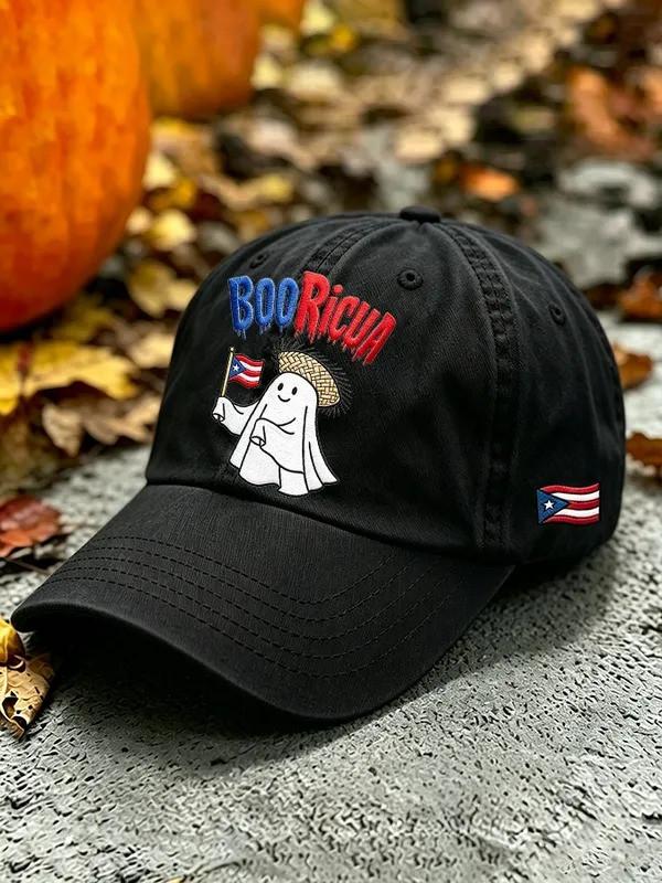 Spooky Boricua Merch Boo Ricua Flag Ghost Baseball Cap Halloween Cap Gifts For Men - GWH