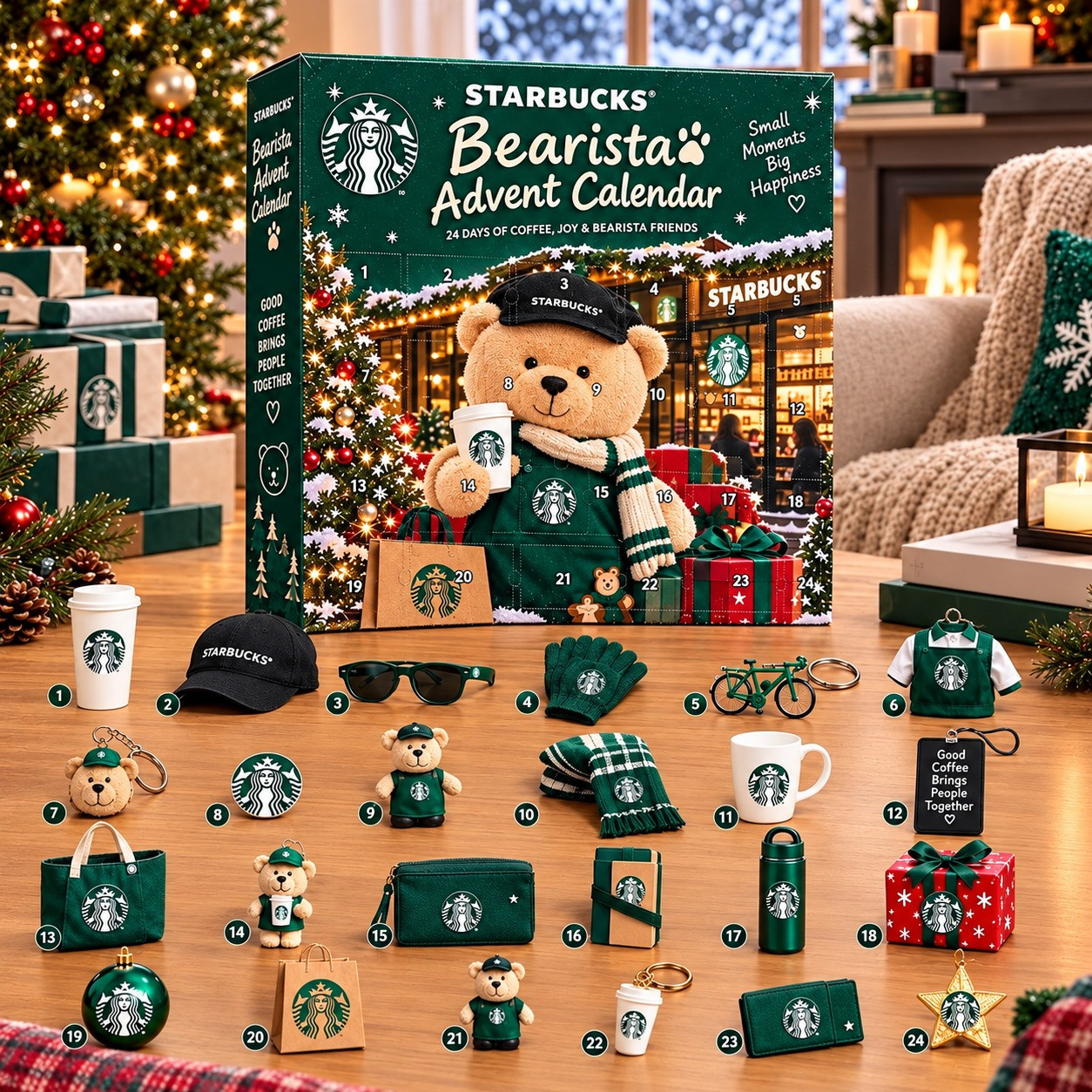 Starbucks Bearista Advent Calendar 24 Days Christmas Countdown Blind Box Gift For Her - GWH