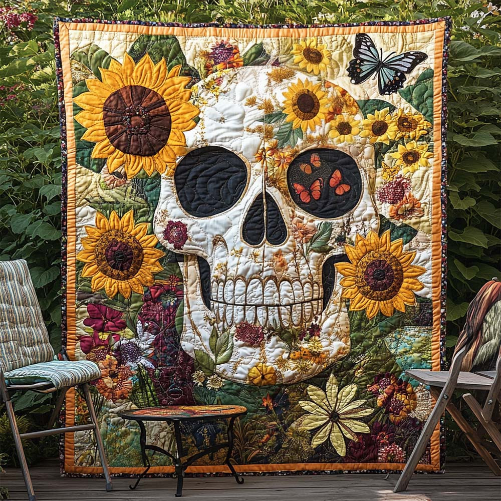 Sugar Skull Fantasy Quilted Blanket Halloween Home Decoration Gift Ideas - GWH