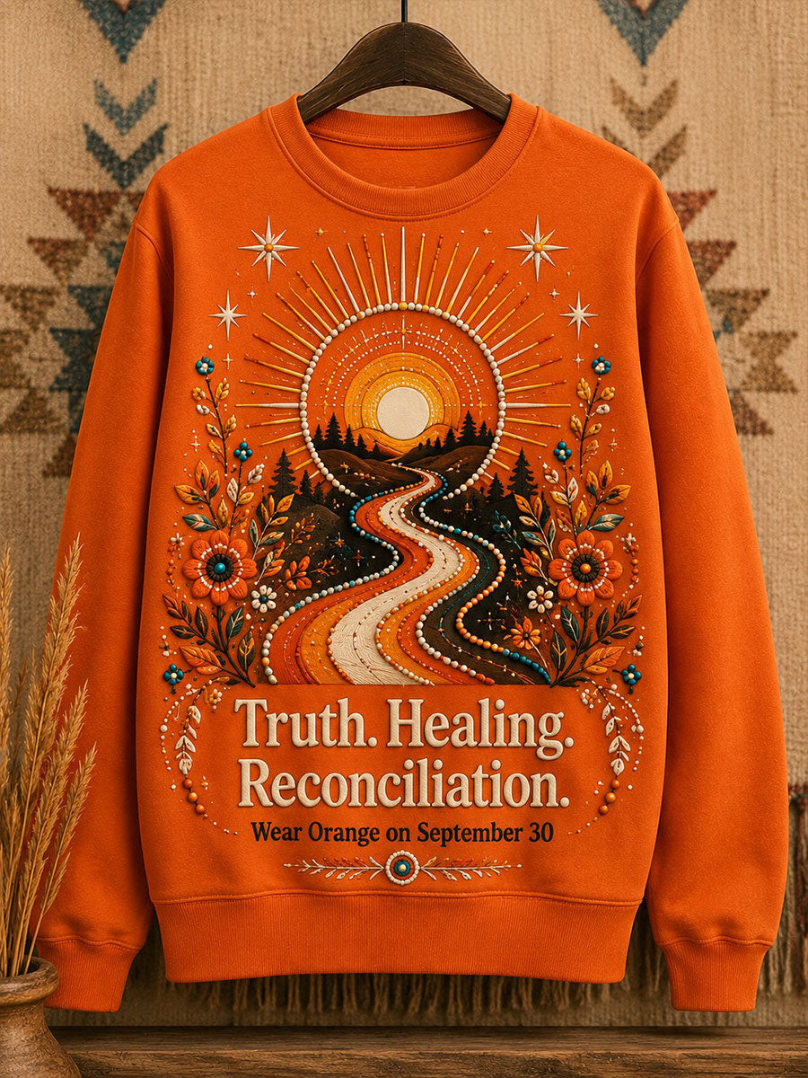 Truth Healing Reconciliation Wear Orange On September 30 Sweatshirt Orange Shirt Day Merch Gift - GWH