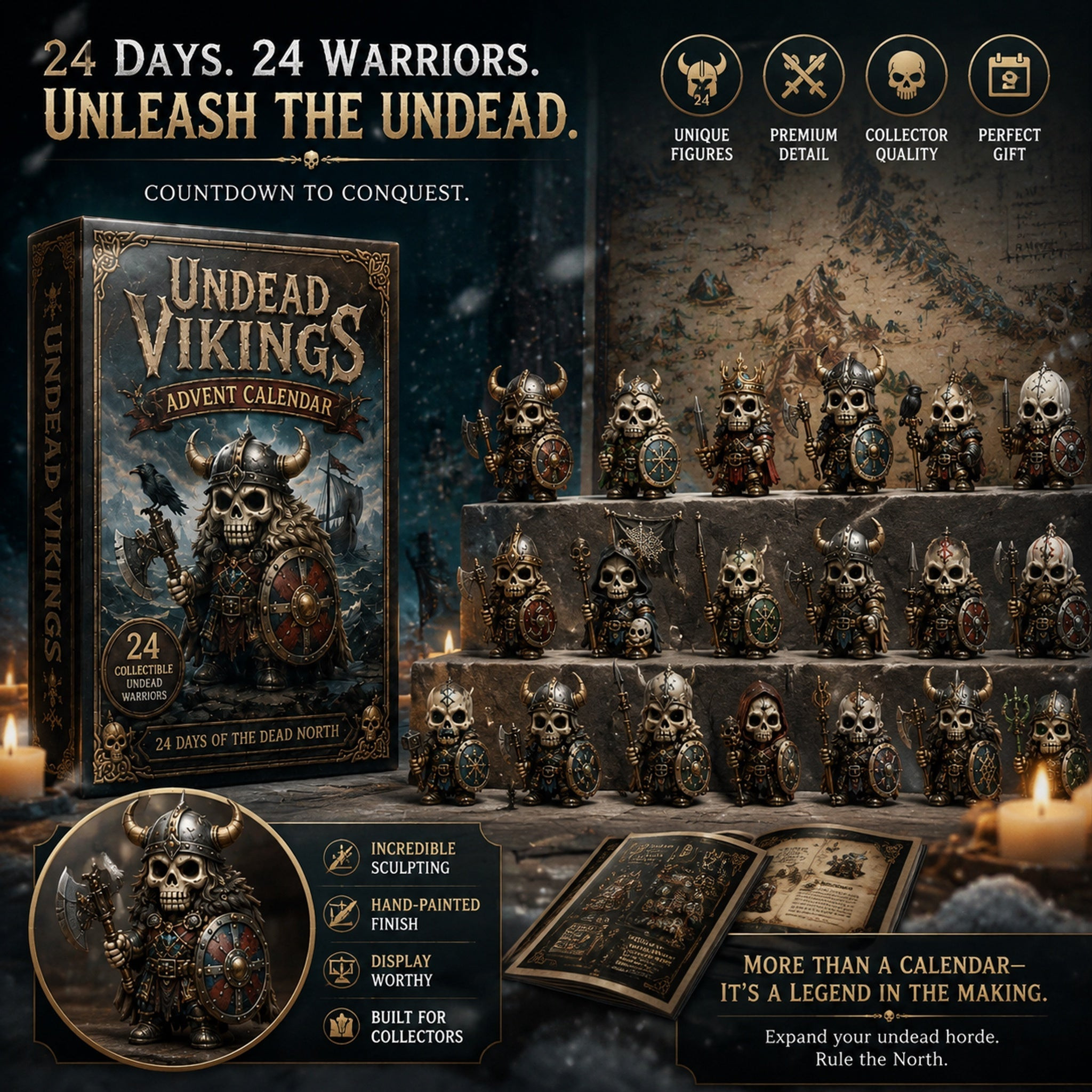 Undead Vikings Advent Calendar 2026 24 Day Christmas Countdown Friend Gift - GWH