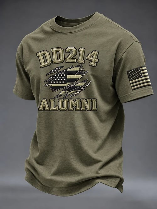 Veterans DD 214 Alumni USA Flag Shirt Veterans Day Apparel Unique Gifts For Husband - GWH