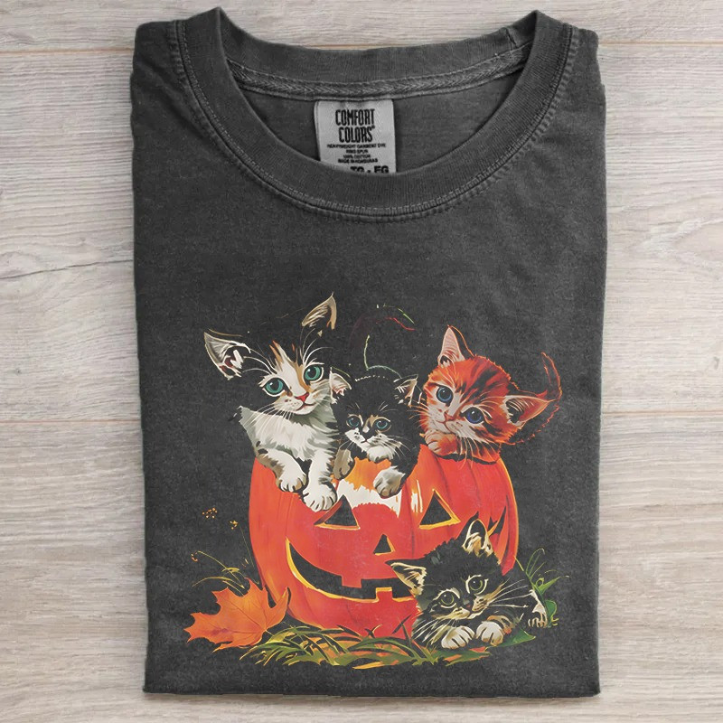 Vintage 90s Cat Halloween Shirt Retro Spooky Cottage Clothing Halloween Gifts Ideas - GWH
