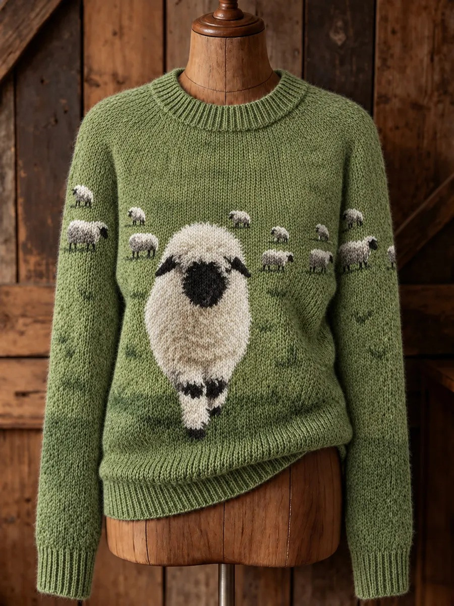 Vintage Farm Blacknose Sheep Ugly Christmas Sweater Cute Animal Apparel Gift For Women - Gwh