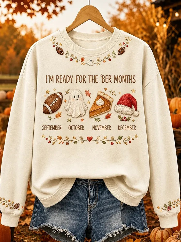 Vintage I'm Ready For The Ber Months Merch Sweatshirt Halloween Outfits Apparel Gifts For Women - GWH